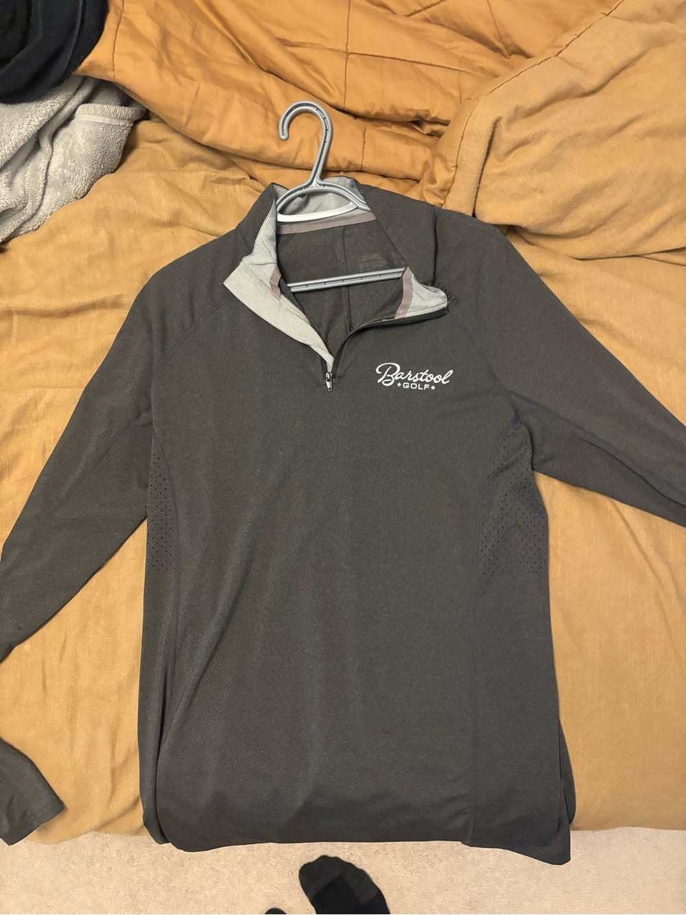 Barstool Golf Men's Black Quarter-Zip Performance Sweater